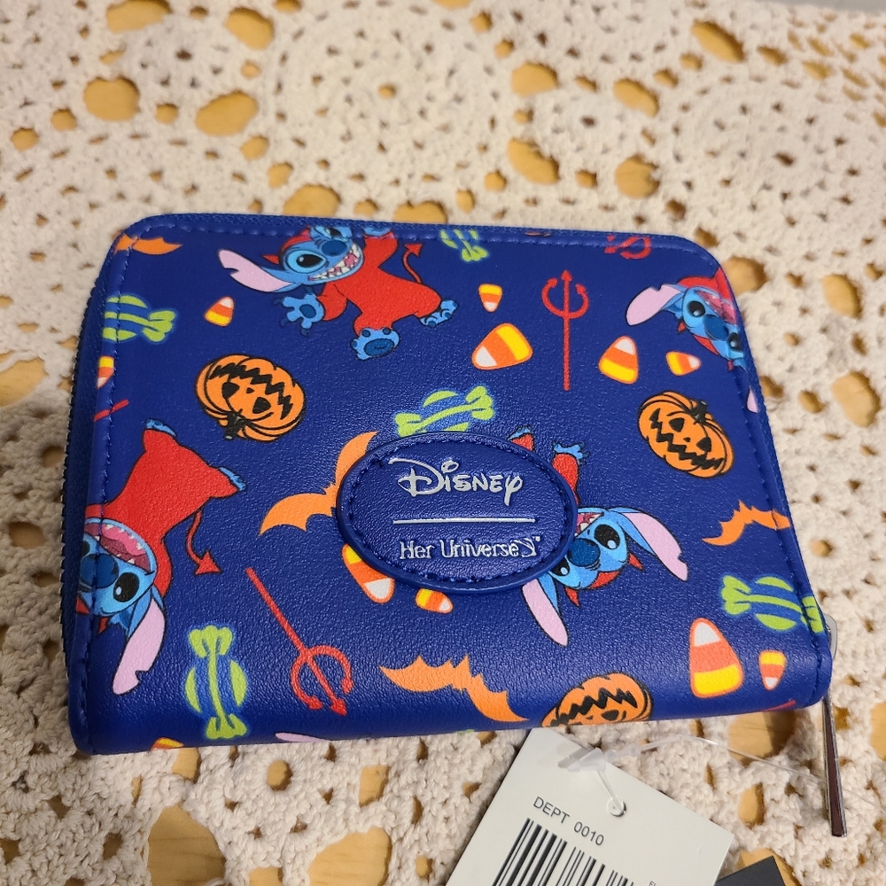 Disney Stitch Halloween Devil Mini Zipper Wallet